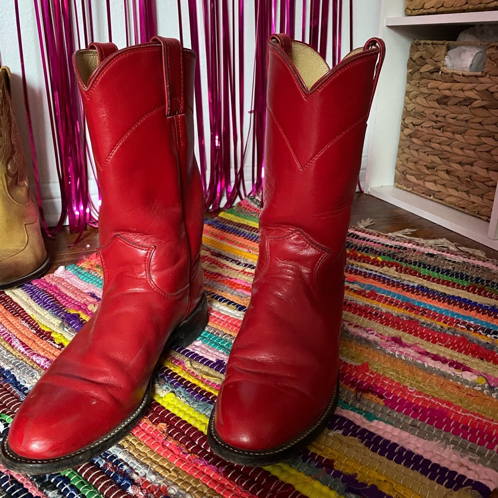 Vintage George Strait Red Ropers Cowboy Boots